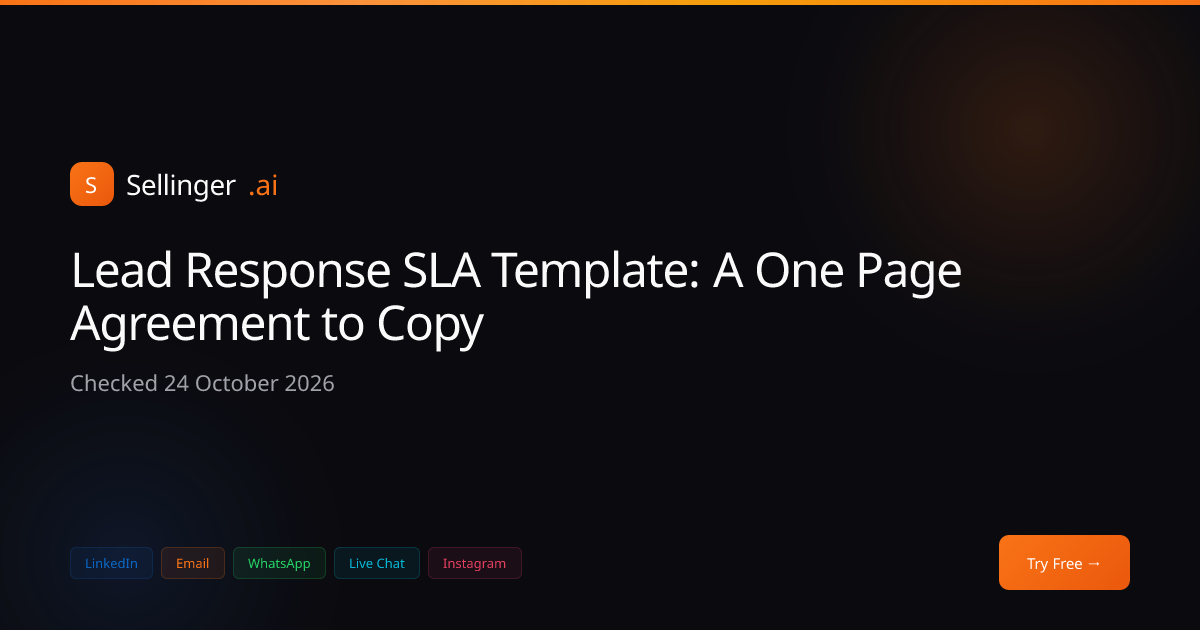 Lead Response SLA Template: A One Page Agreement to Copy